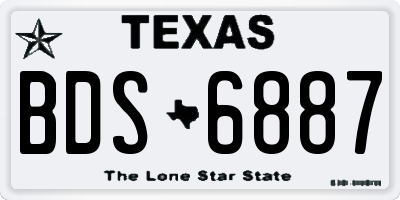 TX license plate BDS6887