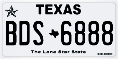 TX license plate BDS6888