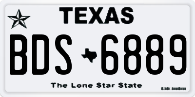 TX license plate BDS6889