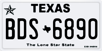 TX license plate BDS6890
