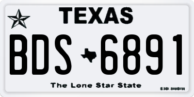 TX license plate BDS6891