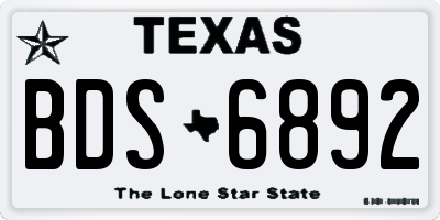 TX license plate BDS6892
