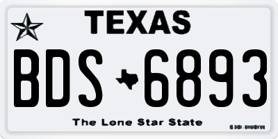 TX license plate BDS6893