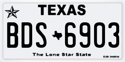 TX license plate BDS6903