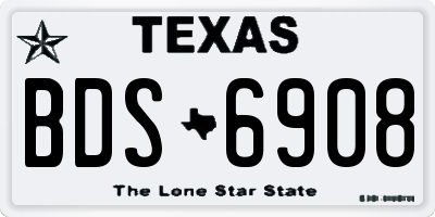 TX license plate BDS6908