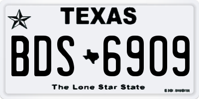 TX license plate BDS6909