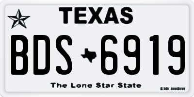TX license plate BDS6919