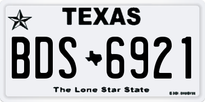 TX license plate BDS6921