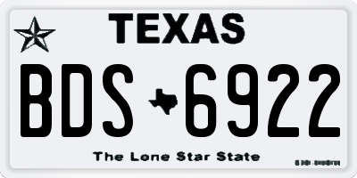 TX license plate BDS6922
