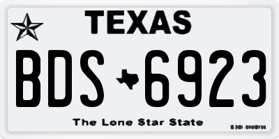 TX license plate BDS6923