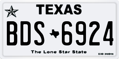 TX license plate BDS6924