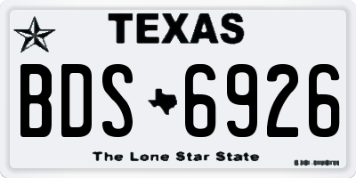 TX license plate BDS6926