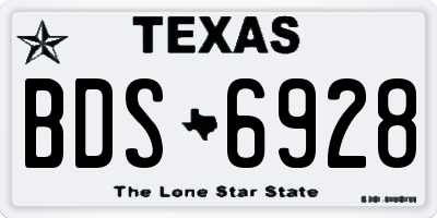 TX license plate BDS6928