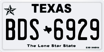 TX license plate BDS6929