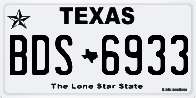 TX license plate BDS6933