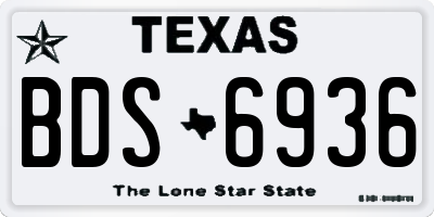 TX license plate BDS6936