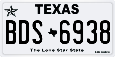 TX license plate BDS6938