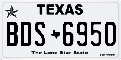 TX license plate BDS6950