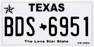 TX license plate BDS6951