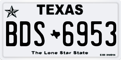 TX license plate BDS6953