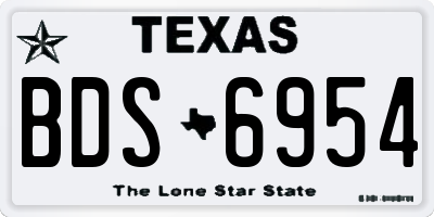 TX license plate BDS6954