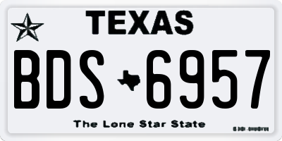 TX license plate BDS6957