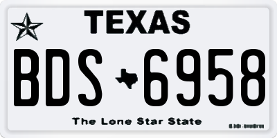 TX license plate BDS6958
