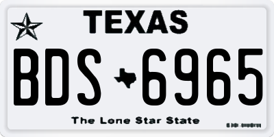TX license plate BDS6965