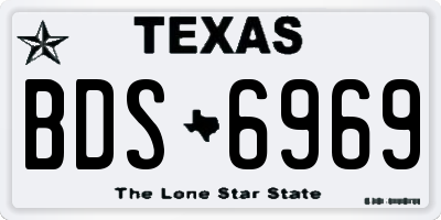 TX license plate BDS6969