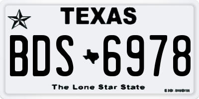 TX license plate BDS6978