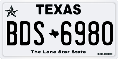TX license plate BDS6980