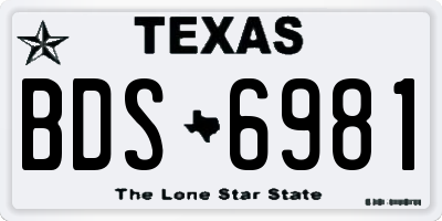 TX license plate BDS6981
