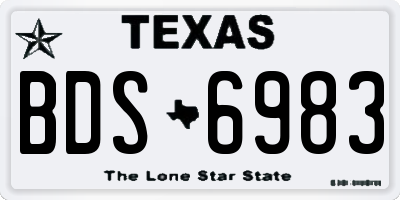 TX license plate BDS6983