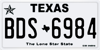 TX license plate BDS6984