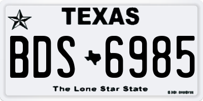 TX license plate BDS6985