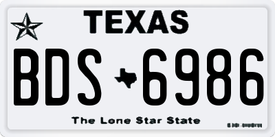 TX license plate BDS6986