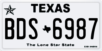 TX license plate BDS6987
