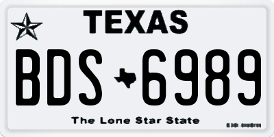 TX license plate BDS6989