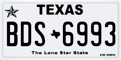 TX license plate BDS6993