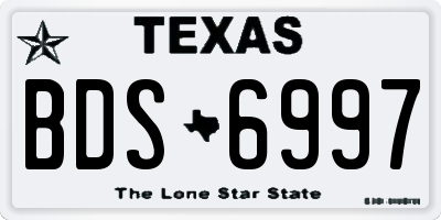 TX license plate BDS6997