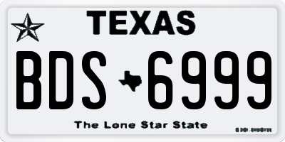 TX license plate BDS6999