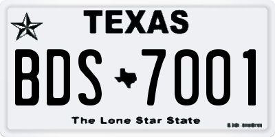 TX license plate BDS7001