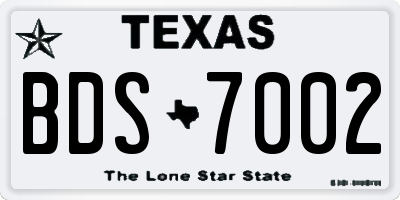 TX license plate BDS7002