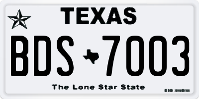 TX license plate BDS7003