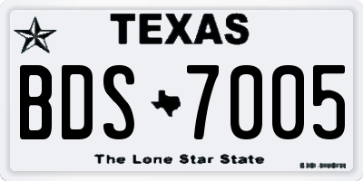 TX license plate BDS7005