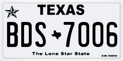 TX license plate BDS7006
