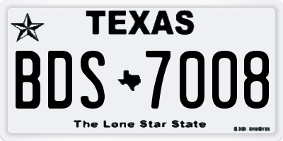 TX license plate BDS7008