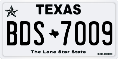TX license plate BDS7009