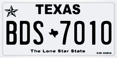 TX license plate BDS7010