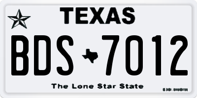 TX license plate BDS7012